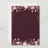 Diamonds Gold Grad Cap Flowers Burgundy Graduation 招待状 (裏面)