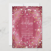 Diamonds of Love Pink 結婚's 招待状 (正面)