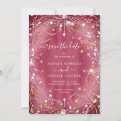 Diamonds of Love Pink Save The Date 招待状 (正面)