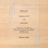 Diamonds simple luxury wedding アクリル招待状 (正面)