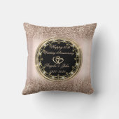 DiamondsHeartsバラ金ゴールドグリッター50周年 クッション (裏面)