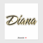 Diana black gold Lettering Aufkleber Sticker シール (シート)