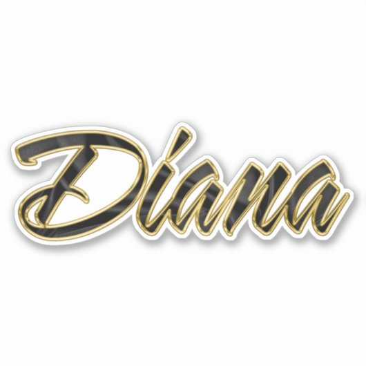 Diana black gold Lettering Aufkleber Sticker シール (正面)