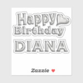 Diana Happy Birthday silver Aufkleber Sticker シール (シート)
