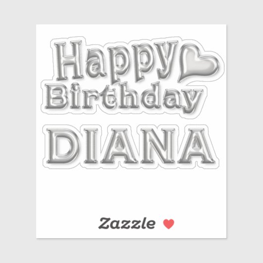 Diana Happy Birthday silver Aufkleber Sticker シール (シート)