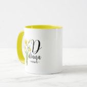 Diana – March Birth Flower Daffodil, Pretty Floral マグカップ (正面左)