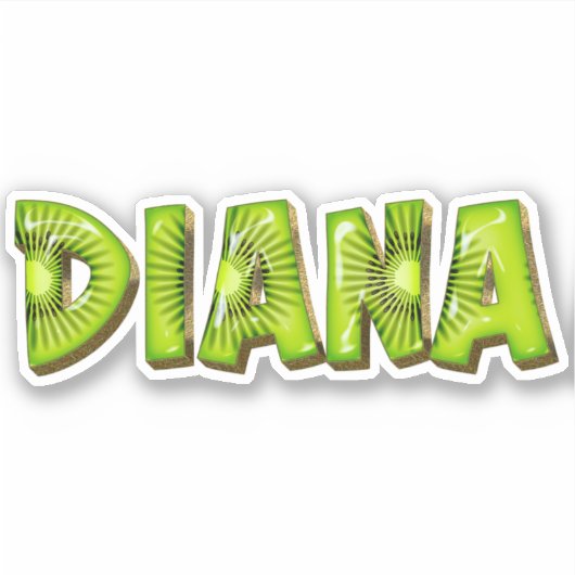 Diana Name Kiwi Design Aufkleber Sticker シール (正面)