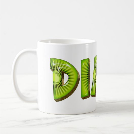 Diana Name Kiwi Style Tasse Teetasse Kaffeetasse コーヒーマグカップ (左)
