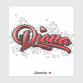Diana red Heart Graffiti Aufkleber Sticker シール (シート)