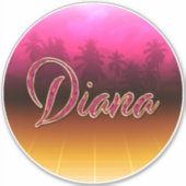 Diana Vorname Name golden pink Aufkleber Sticker シール (正面)