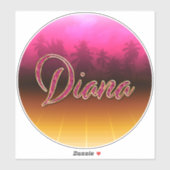 Diana Vorname Name golden pink Aufkleber Sticker シール (シート)