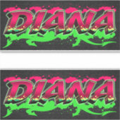 Diana Vorname Name Graffiti Aufkleber Sticker シール (正面)
