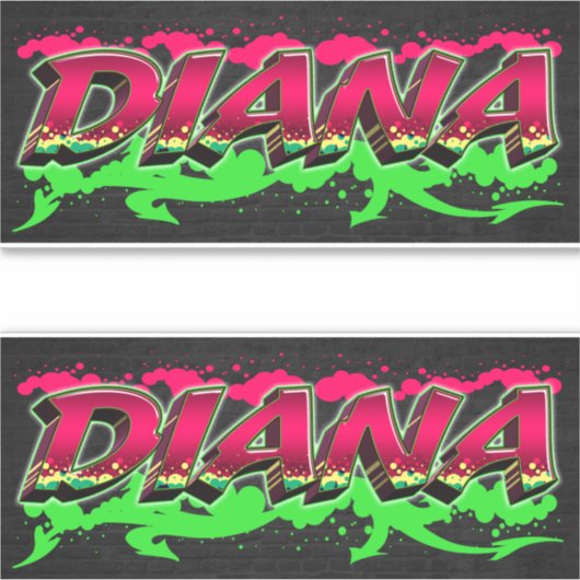 Diana Vorname Name Graffiti Aufkleber Sticker シール (正面)