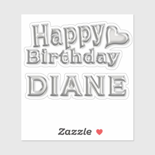 Diane Happy Birthday silver Aufkleber Sticker シール (シート)