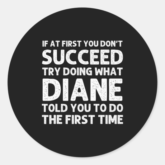 Diane Name D Birthday Funny Christmas J  ラウンドシール (正面)