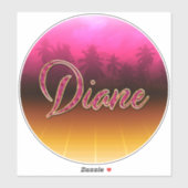 Diane Vorname Name golden pink Aufkleber Sticker シール (シート)