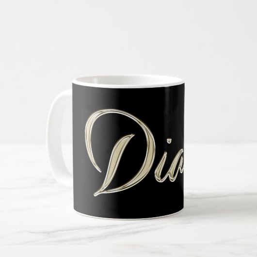 Diane white gold Handwriting Tasse Kaffeetasse コーヒーマグカップ (正面左)