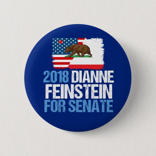 Dianne Feinsteinカリフォルニア州上院2018 缶バッジ (正面)