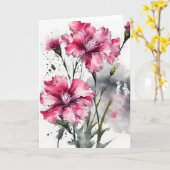 Dianthus - Watercolor flowers カード (黄色い花)