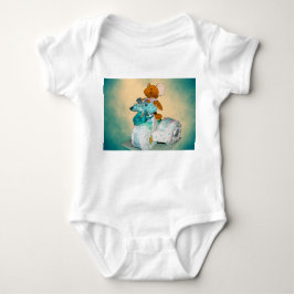 Diaper cake A diaper cake Tricycle with blue ribbo ベビーボディスーツ