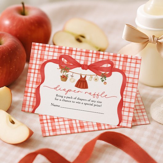 Diaper Raffle Apple of Our Eye Baby Shower エンクロージャーカード