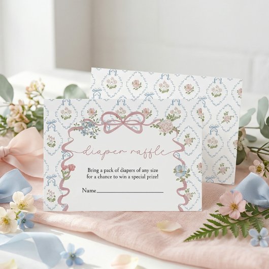Diaper Raffle Baby in Bloom Baby Shower エンクロージャーカード
