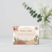 Diaper Raffle Baby Shower | Boho Southwest Desert エンクロージャーカード (スタンド正面)