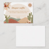 Diaper Raffle Baby Shower | Boho Southwest Desert エンクロージャーカード (正面/裏面)