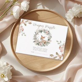 Diaper Raffle Baby Shower Game Cute Bear エンクロージャーカード