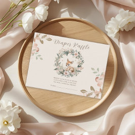 Diaper Raffle Baby Shower Game Cute Bear エンクロージャーカード