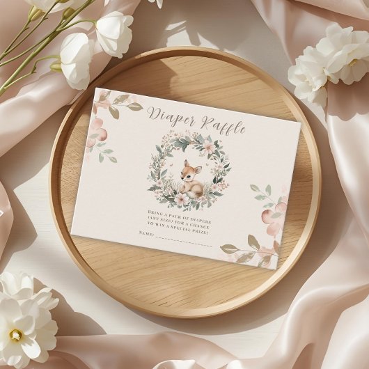 Diaper Raffle Baby Shower Game Cute Bear エンクロージャーカード