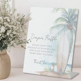 Diaper Raffle Beach Baby Shower 台座サイン