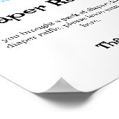 Diaper Raffle Blue boy Baby Shower Sign ポスター (角)