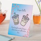 Diaper Raffle Boba Bubble Tea  Gender Reveal 台座サイン (インサイチュ)