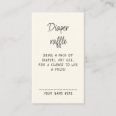 Diaper Raffle Book Library Themed Baby Shower エンクロージャーカード (正面)