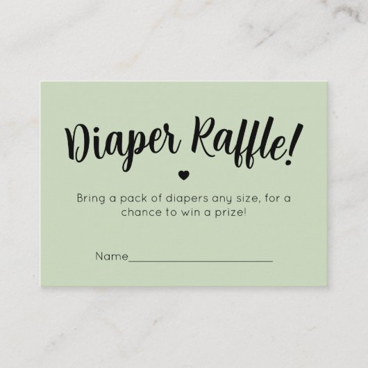 Diaper Raffle Card エンクロージャーカード (正面)