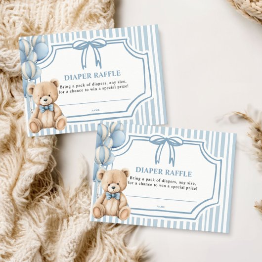 Diaper Raffle Card Blue Bear エンクロージャーカード