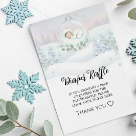 Diaper Raffle Card Our Little Snowbaby shower  エンクロージャーカード