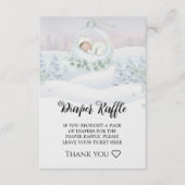 Diaper Raffle Card Our Little Snowbaby shower  エンクロージャーカード (正面)