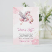 Diaper Raffle Card Pink Stork Baby Girl Theme  エンクロージャーカード (スタンド正面)