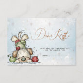 Diaper Raffle Card Winter Puppy Baby Shower エンクロージャーカード (正面)