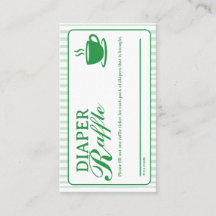 Diaper Raffle Cards - Vintage Green Coffee Shop 