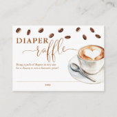 Diaper Raffle Coffee Bean Baby Shower エンクロージャーカード (正面)