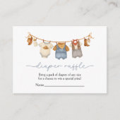 Diaper Raffle Cowboy Western Baby Shower エンクロージャーカード (正面)