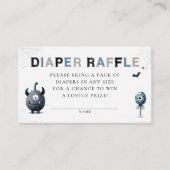 Diaper Raffle Cute Halloween Monster Baby Shower エンクロージャーカード (正面)