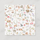 Diaper Raffle Cute Woodland Animals Baby Shower エンクロージャーカード (裏面)