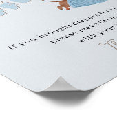 Diaper Raffle Dachshund Blue Baby Shower Game ポスター (角)