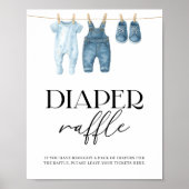 Diaper Raffle Denim Blue Jean Baby Shower ポスター (正面)