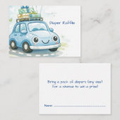 Diaper Raffle Enclosure Card Car Theme エンクロージャーカード (正面/裏面)