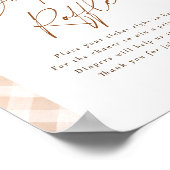 Diaper Raffle Gingham Cutie Pie Baby Shower Sign ポスター (角)